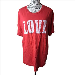 Bella Canvas Women's XL T-Shirt Red Soft 'LOVE'